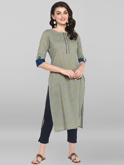 floral straight kurta - 17246634 - Very Small Image - 1