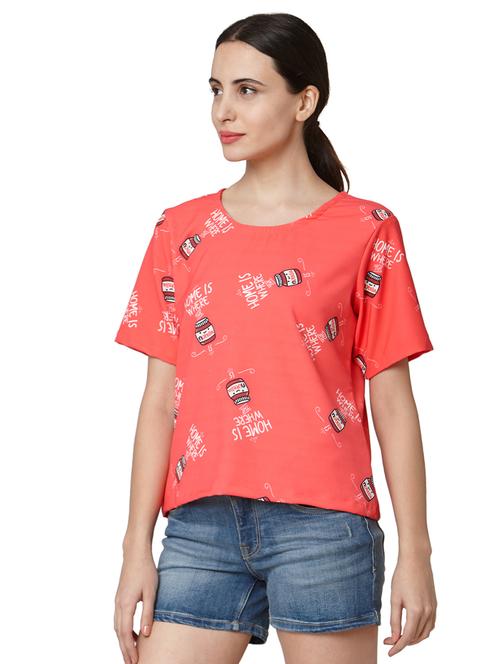 round neck printed tee - 17246660 - Very Small Image - 1