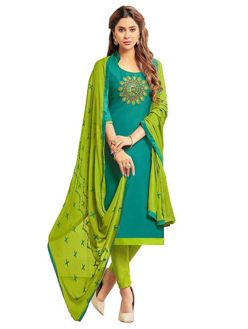 embroidered straight pant unstitched suit - 17246979 - Very Small Image - 1