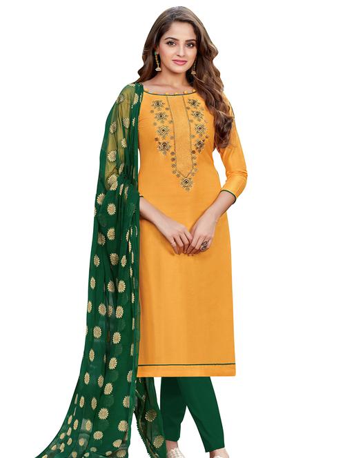 embroidered straight pant unstitched suit - 17246986 - Very Small Image - 1
