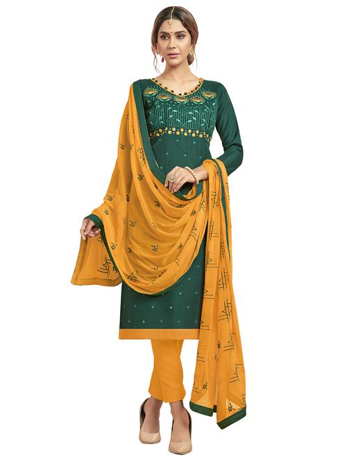 embroidered straight pant unstitched suit - 17247001 - Very Small Image - 1