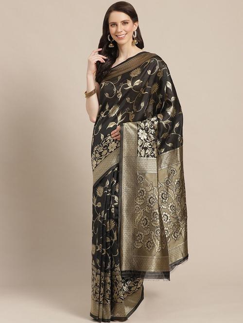 self design woven saree with blouse - 17247610 - Very Small Image - 1