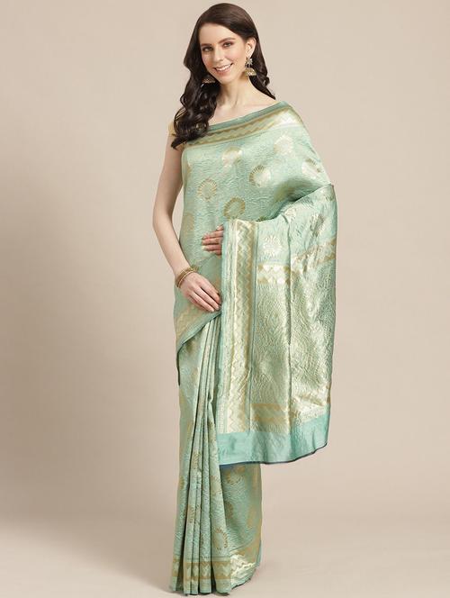 self design woven saree with blouse - 17247630 - Very Small Image - 1
