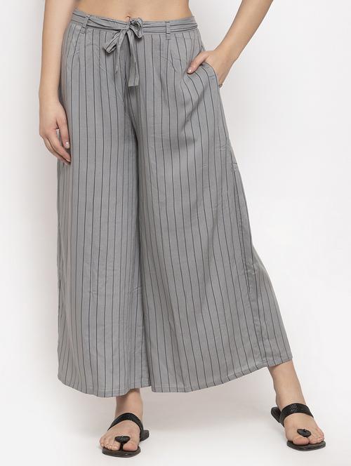 tie front striped palazzo - 17249687 - Very Small Image - 1