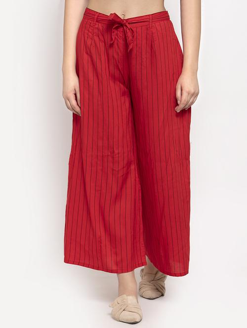 tie front striped palazzo - 17249688 - Very Small Image - 1