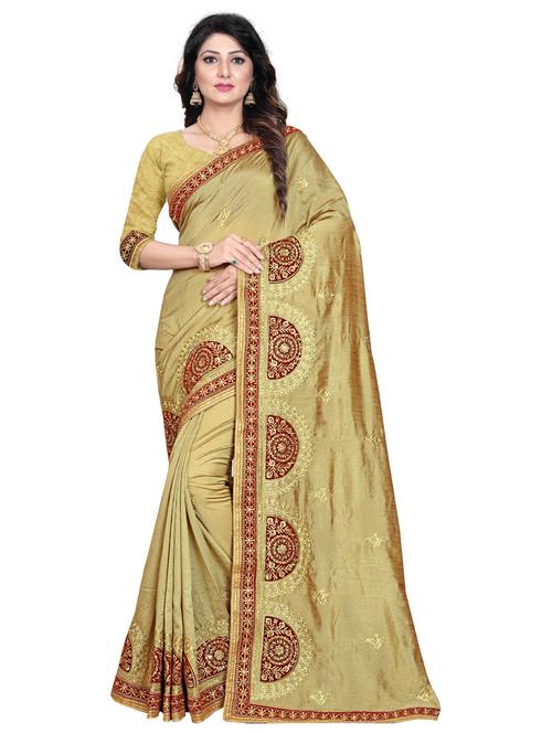 self design embroidered saree with blouse - 17251046 - Very Small Image - 1