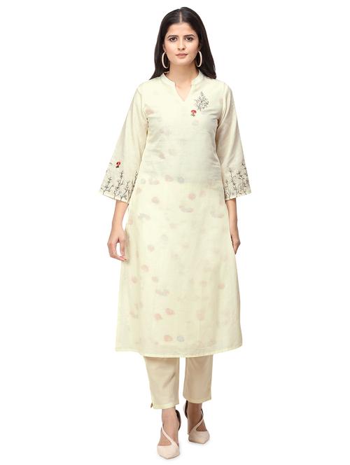 embroidered a-line kurta - 17251058 - Very Small Image - 1