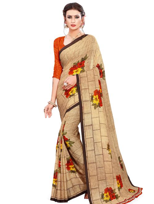 floral printed saree - 17252379 - Very Small Image - 1