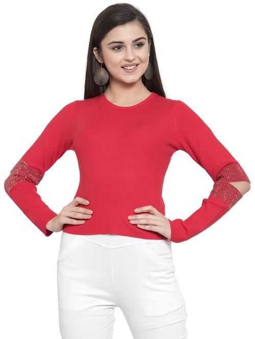 knee slit knitted top - 17256355 - Very Small Image - 1