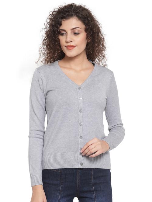 button-up solid cardigan - 17256359 - Very Small Image - 1