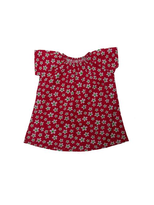 red cotton regular tops & tee - 17256546 - Very Small Image - 1