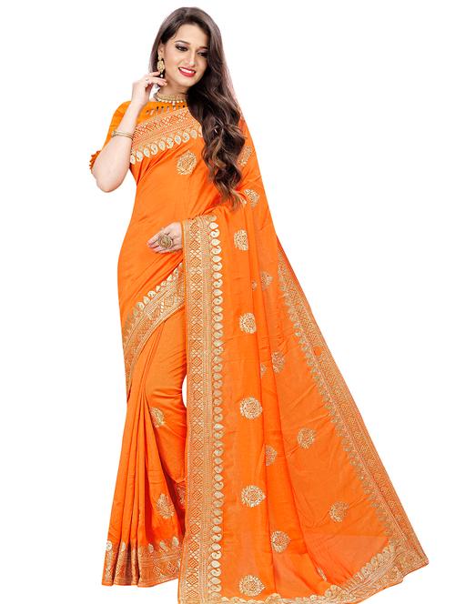 tonal embroidered saree with blouse - 17256703 - Very Small Image - 1