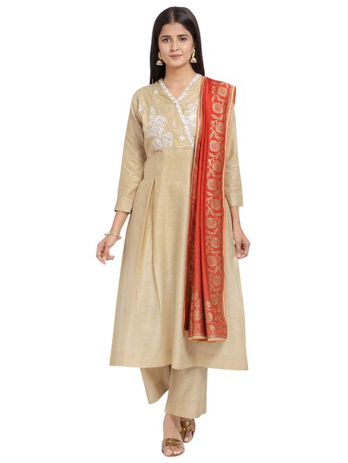 yoke embroidered suit set - 17256759 - Very Small Image - 1