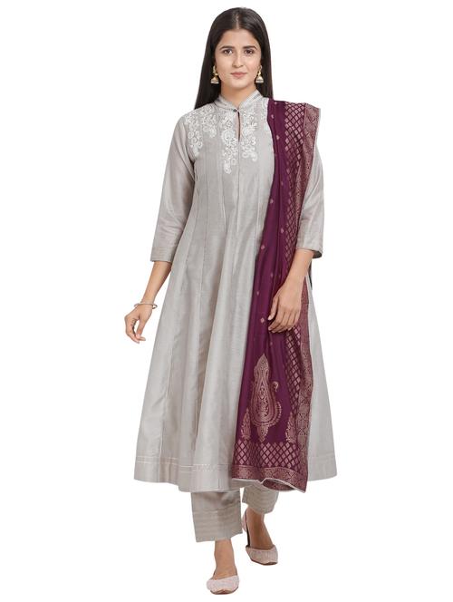 yoke embroidered suit set - 17256760 - Very Small Image - 1