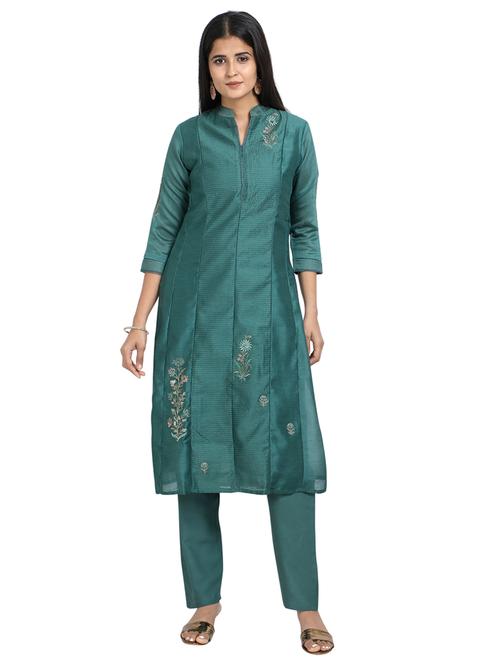 embroidered kurta pant set - 17256765 - Very Small Image - 1