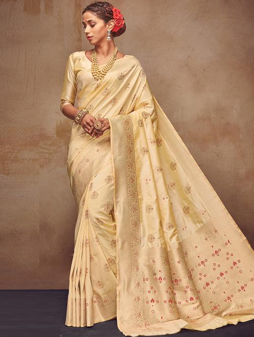 floral solid saree - 17256954 - Very Small Image - 1