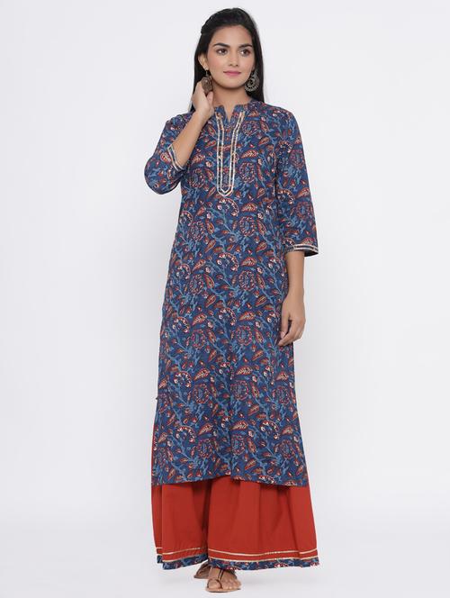 floral kurta sharara set - 17257089 - Very Small Image - 1