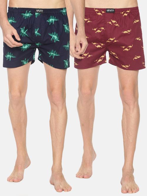 multi colored printed boxers combo - 17257579 - Very Small Image - 1