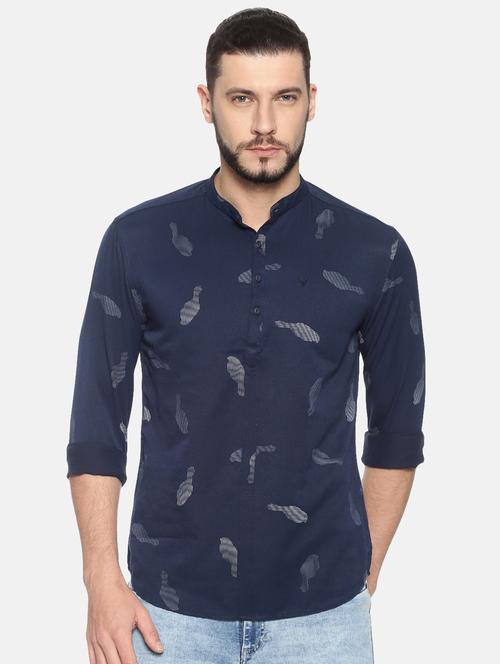 navy blue printed short kurta - 17257615 - Very Small Image - 1