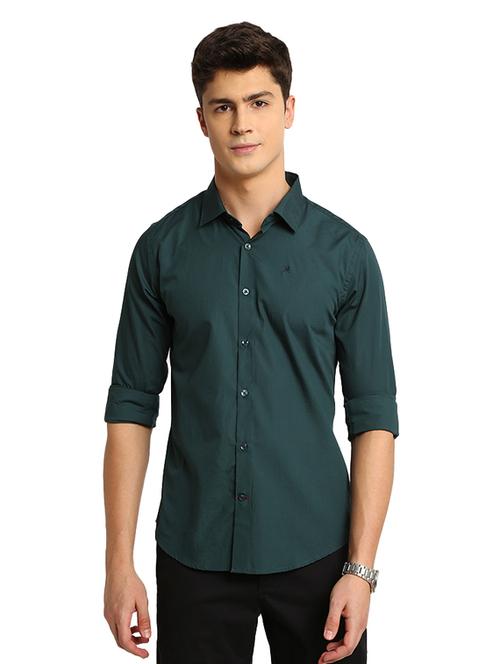green solid casual shirt - 17258140 - Very Small Image - 1