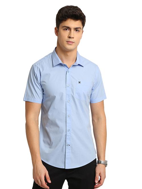 light blue solid casual shirt - 17258170 - Very Small Image - 1