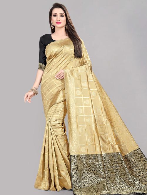 self design jacquard work banarasi saree with blouse - 17258202 - Very Small Image - 1
