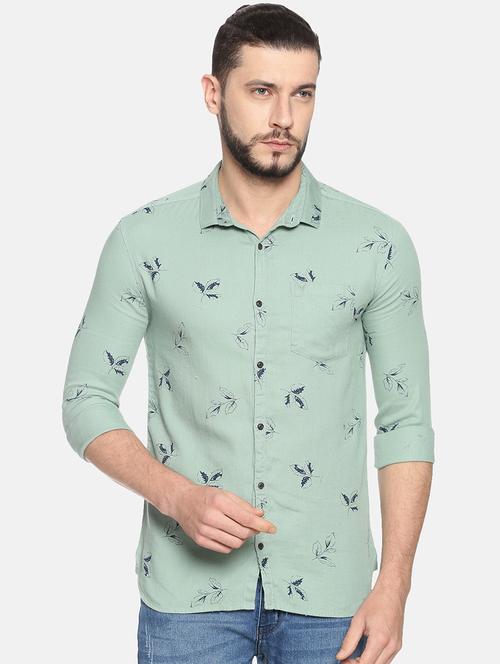 green printed casual shirt - 17258328 - Very Small Image - 1