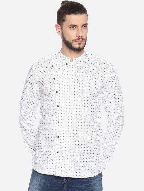 mens micro print casual shirt - 17258343 - Very Small Image - 1