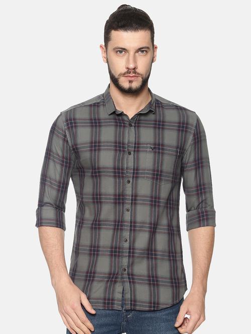 mens checks casual shirt - 17258399 - Very Small Image - 1