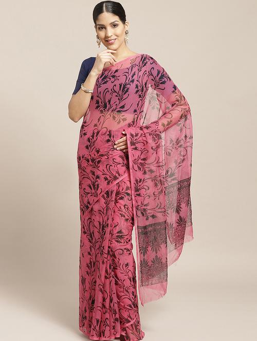 floral printed saree - 17258514 - Very Small Image - 1