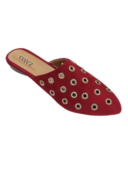 maroon suede slip on jutis & mojaris - 17260693 - Very Small Image - 1