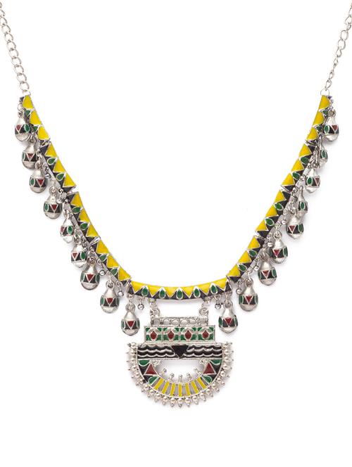 silver metal statement necklace - 17260949 - Very Small Image - 1