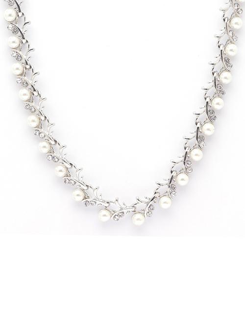 silver metal statement necklace - 17260970 - Very Small Image - 1
