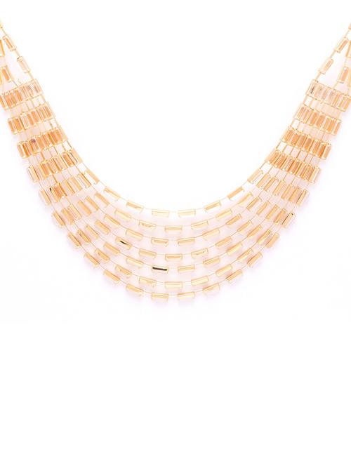 gold metal statement necklace - 17260976 - Very Small Image - 1