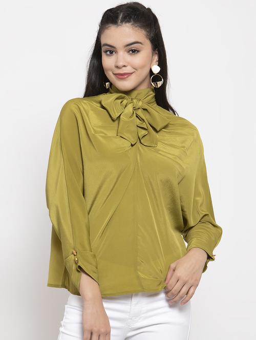 tie up neck solid top - 17261766 - Very Small Image - 1