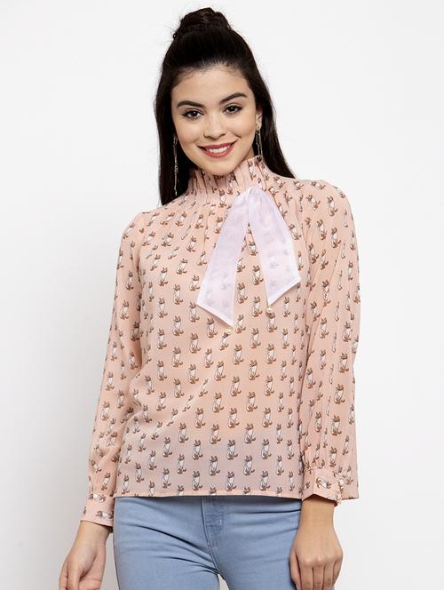 pleated neckline quirky top - 17261790 - Very Small Image - 1