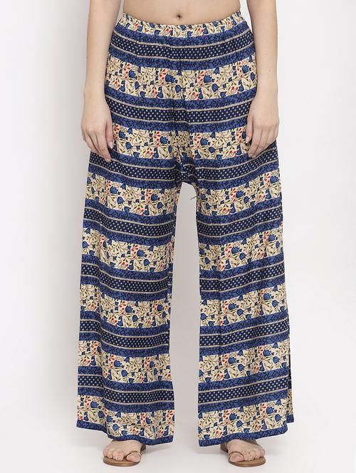 mid rise printed palazzo - 17262077 - Very Small Image - 1