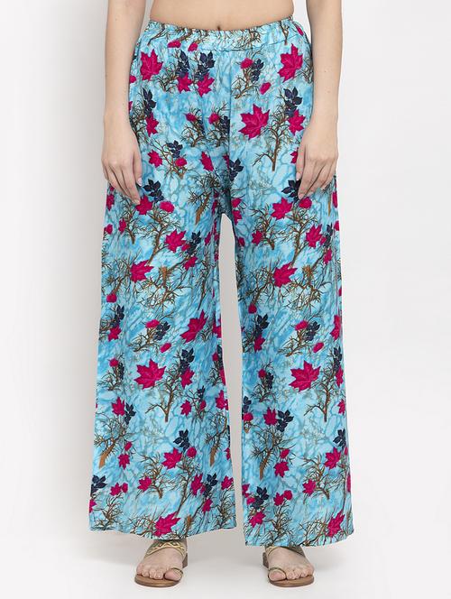 blue floral palazzo - 17262087 - Very Small Image - 1