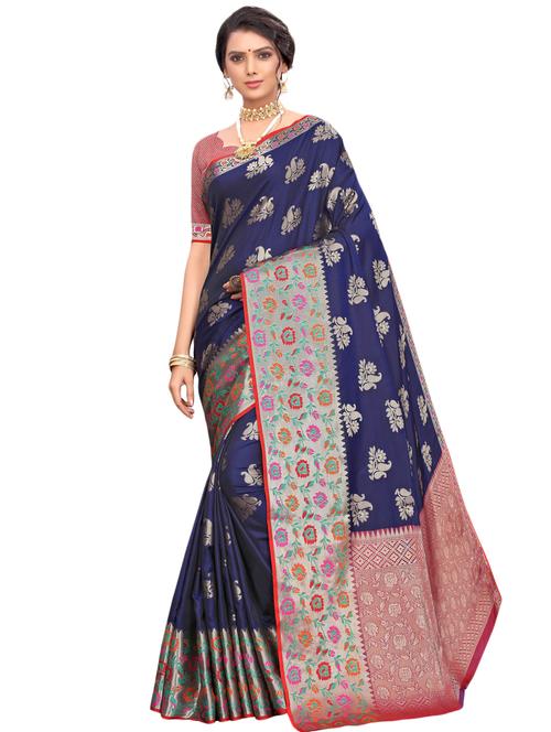 paisley bordered saree with blouse - 17262219 - Very Small Image - 1
