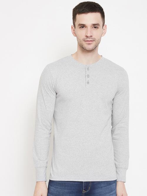 grey solid t-shirt - 17262409 - Very Small Image - 1