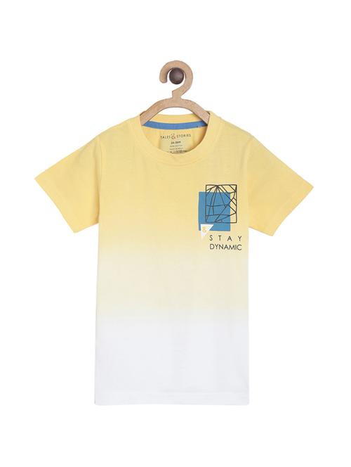 yellow colored cotton t-shirt - 17262511 - Very Small Image - 1