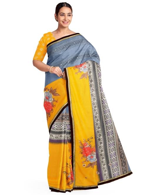 floral printed saree - 17262661 - Very Small Image - 1