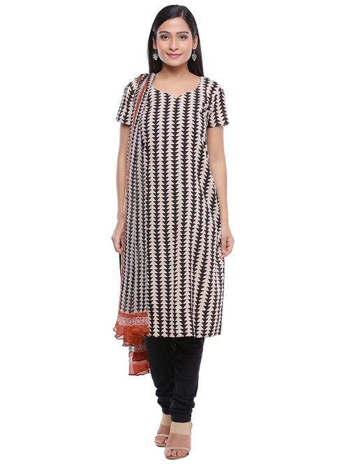 printed churidaar unstitched suit - 17262758 - Very Small Image - 1