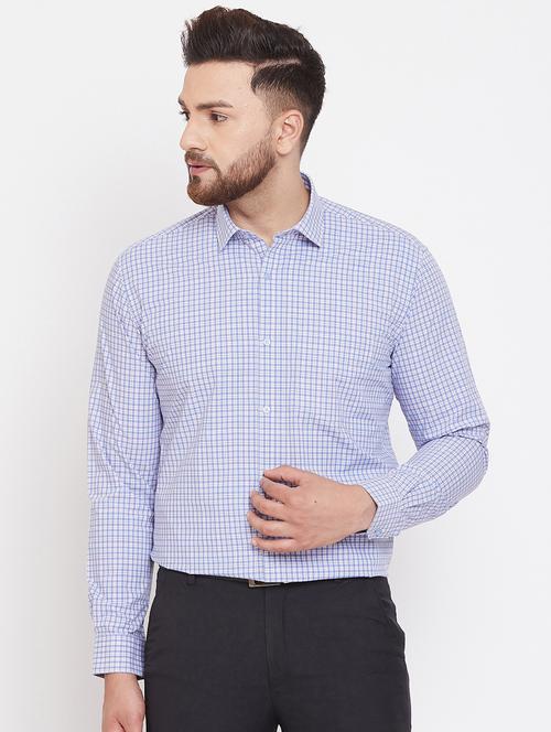 light blue checkered formal shirt - 17263507 - Very Small Image - 1