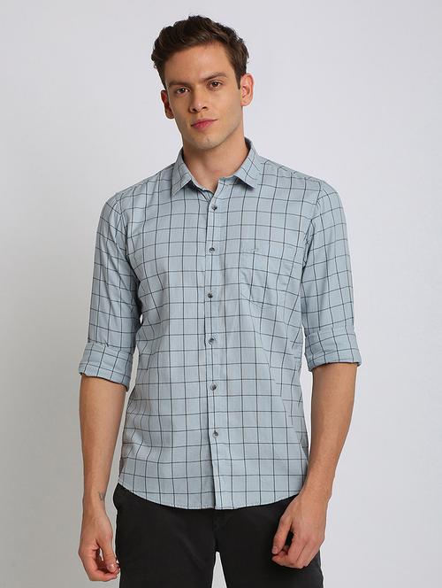 light blue checkered casual shirt - 17263627 - Very Small Image - 1