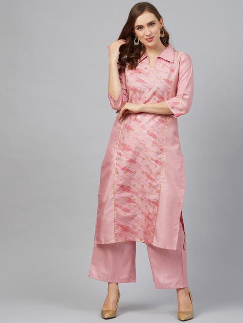 foil print straight kurta - 17263910 - Very Small Image - 1