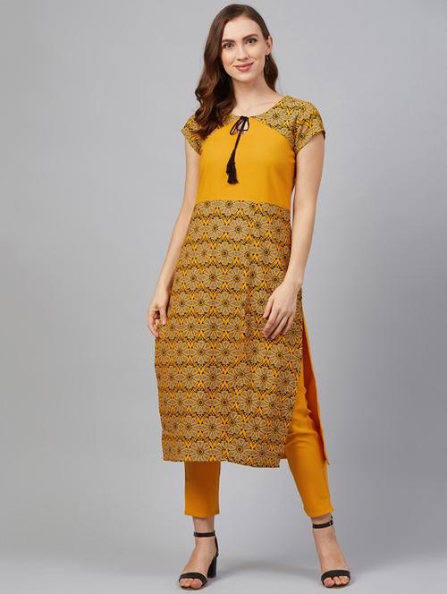floral print straight kurta - 17263920 - Very Small Image - 1