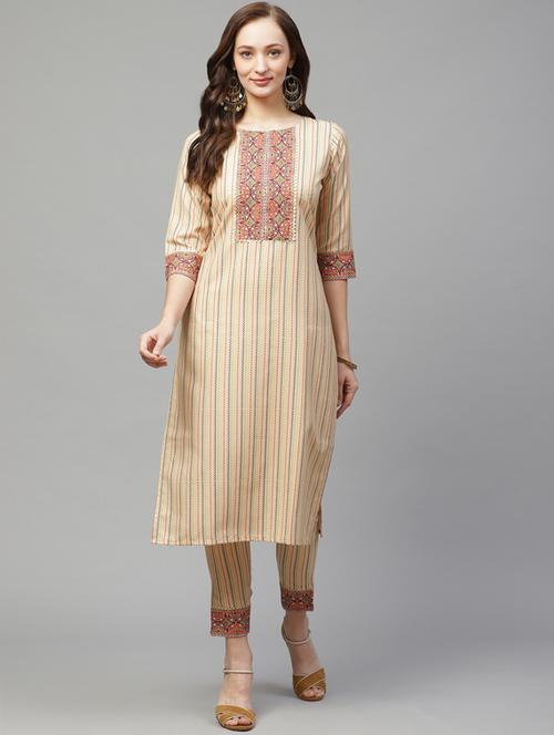 striped straight kurta - 17263925 - Very Small Image - 1
