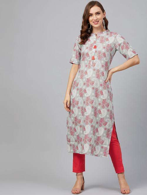 floral straight kurta - 17263935 - Very Small Image - 1