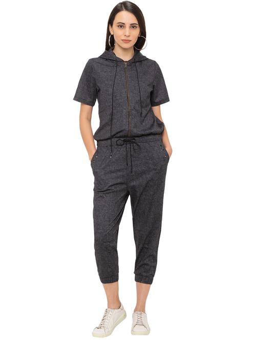 hooded neck drawstring waist jumpsuit - 17264119 - Very Small Image - 1